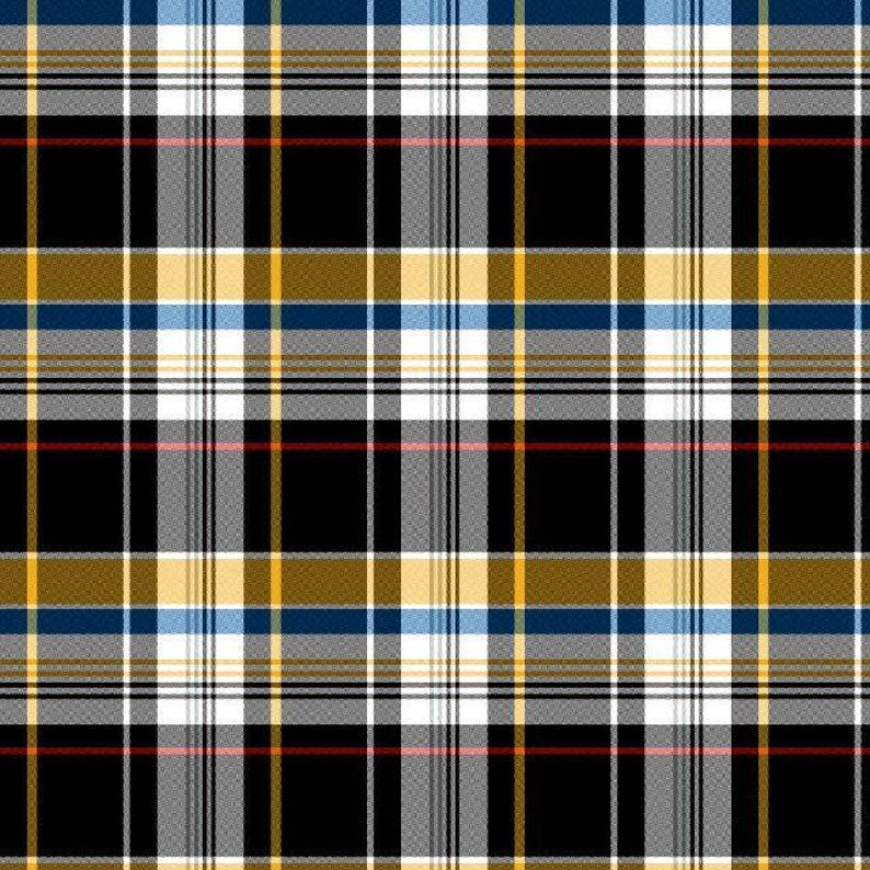 NFL Logo Pittsburgh Steelers Black & Yellow 100% Cotton Fabric by Fabric Traditions! 7 Styles 70624 PITT PLAID/45"