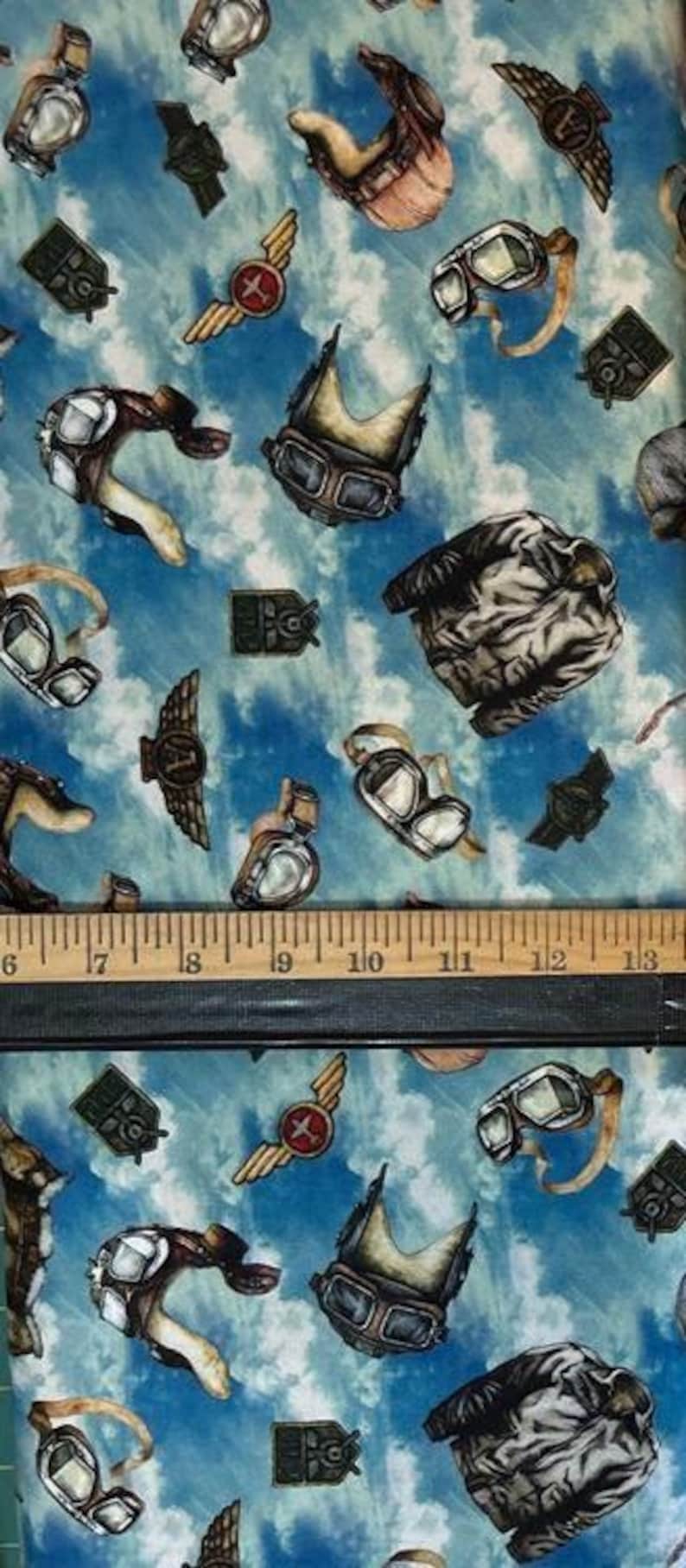 First in Flight Airplanes, Vintage planes, Aviation Gear, compass 100% Cotton Fabric! 5 Styles 22980 HELMETS BLUE