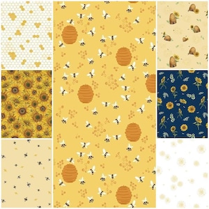 Honey Bees and Flowers Please 100% Cotton Fabrics by Riley Blake! 6 Styles