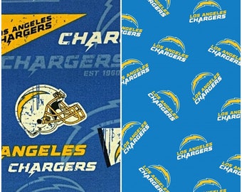 NFL Logo Los Angeles Chargers Blue & Gold 100% Cotton Fabric by Fabric Traditions! 2 Styles