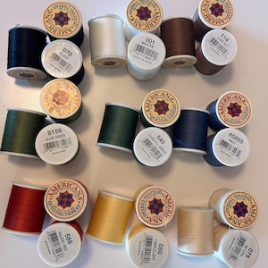 Set of 3 - Americana Quilting Thread Spools - 100% Glaced Cotton - 3 Ply- 50 Weight - 150 yards / 137 meters - 14 Colors