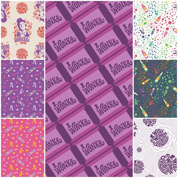 Willy Wonka Charlie and the Chocolate Factory 100% Cotton Fabric by C…