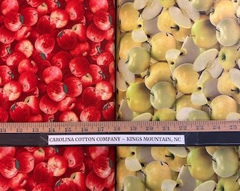 Tecido 100% algodão com estampa de maçãs para patchwork! 2 modelos disponíveis.