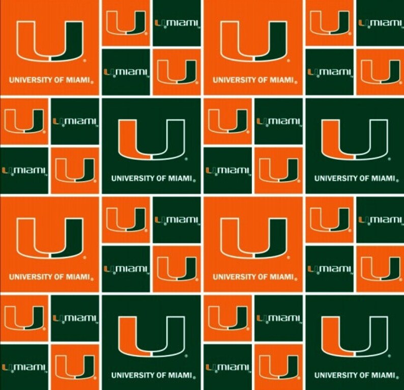 NCAA University of Miami Hurricanes Green & Orange College Etsy
