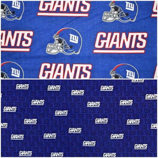 NFL Logo New York Giants Blue & White 100% Cotton Fabric by Fabric Traditions! 2 Styles!