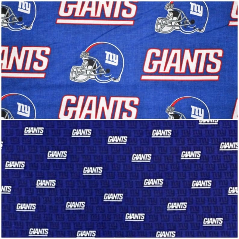 NFL Logo New York Giants Blue & White 100% Cotton Fabric by Fabric Traditions 2 Styles image 1