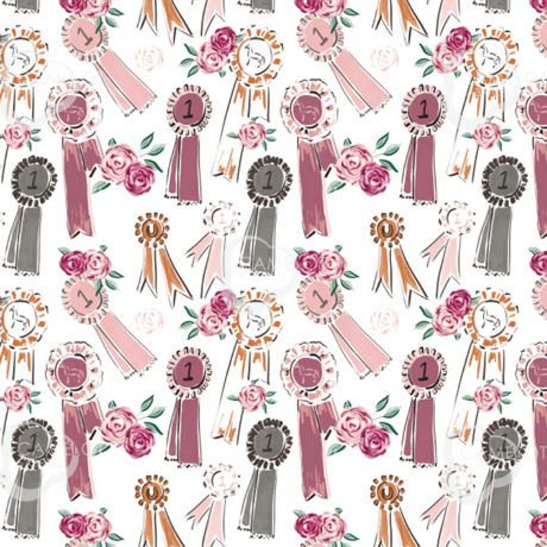 Horse Show Farm, Barns, Mustangs, Ponies, Ribbons 100% Cotton Fabrics 5 Styles image 5