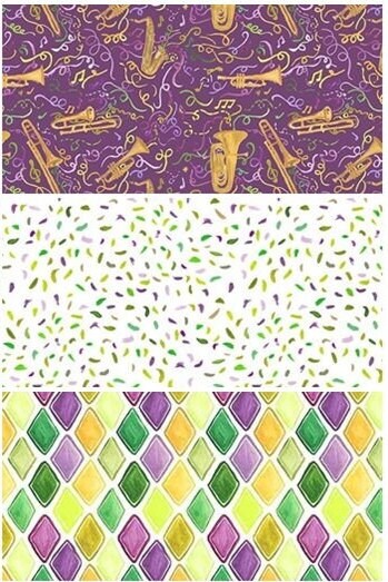 Purple Mardi Gras Beads fabric - Mardi Party Dear Stella quilting cotton  QTR YD