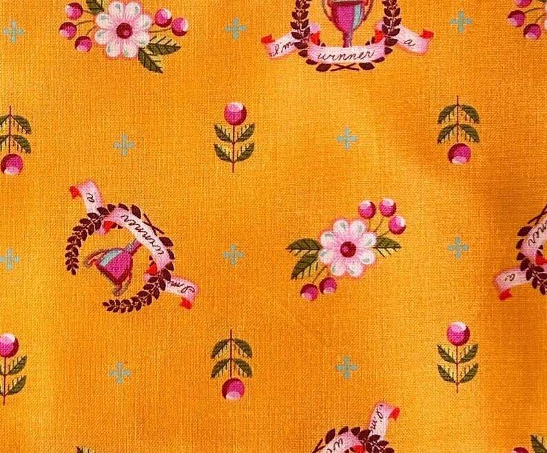 Tula Pink Stoff Slow & Steady Winners Circle in Blau Himbeere oder Orange Crush PWTP089 Seltener 100% Baumwollstoff von Free Spirit! 2farbig ORANGE CRUSH
