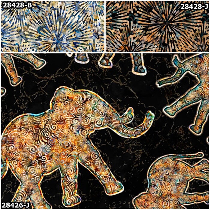 Savannah, Elephants, Floral Burst, By QT FABRICS! 3 Styles! [Choose Y…