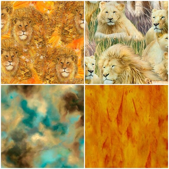 Lion's Pride Lion & Lioness Lion Cubs Clouds 100% - Etsy Israel