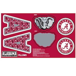 NCAA Alabama Crimson Tide 1359 DIY Pillows 36&quot; Panel 100% Polyester Minky Fabric!