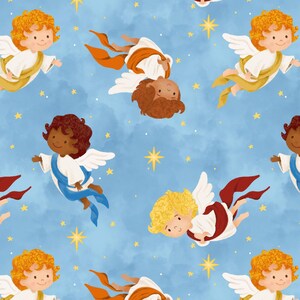 Away in a Manger, Angels and Nativity Words 100% Cotton Fabrics!