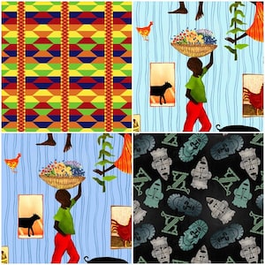 Joyful Days African Inspired 100% Cotton Fabrics by QT! 4 Styles