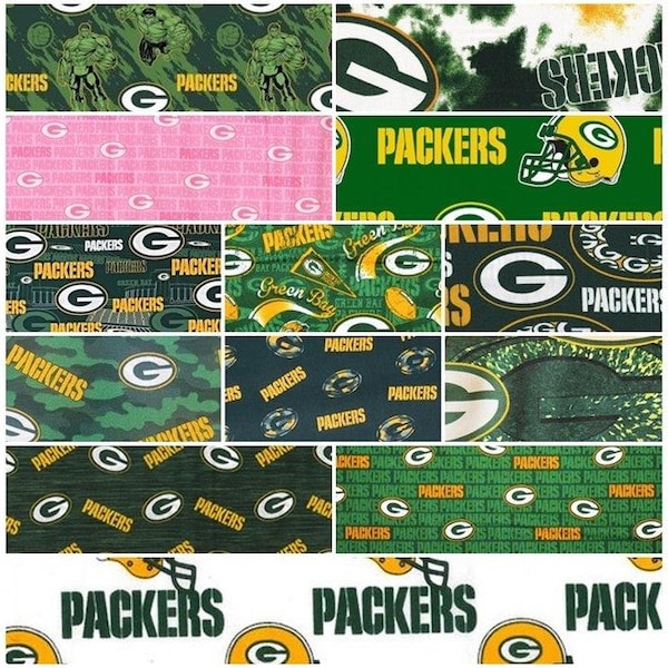NFL Logo Green Bay Packers Green and Gold 100% Cotton Fabric by Fabric Traditions! 13 Styles