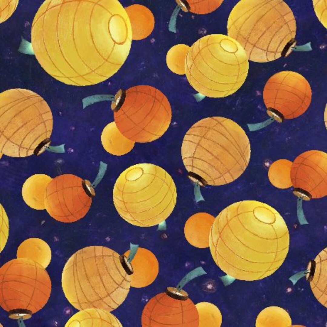 Lantern Song 28628N Paper Lanterns 100 Cotton Fabric by Quilting Treasures Etsy