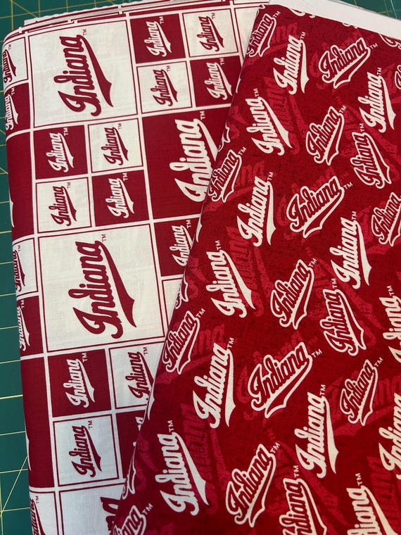NCAA Indiana University Hoosiers Red College Logo 100% Cotton Fabric by Sykel! 3 Styles