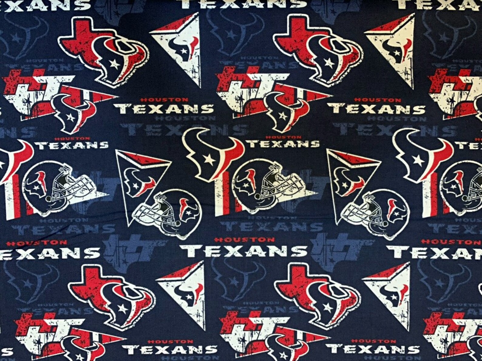 NFL Logo Houston Texans Navy Red White 100 Cotton Fabric by Etsy UK