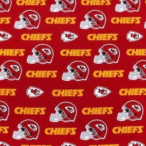 NFL Logo Kansas City Chiefs 100% Cotton Fabric by Fabric Traditions 3 Styles 6315 Red | 60"