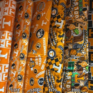 NCAA University of Tennessee Vols Orange & White College Logo 100% Cotton Fabric by Sykel! 6 Styles image 9