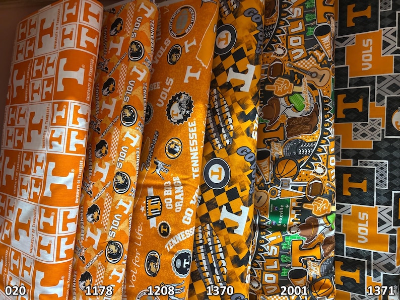 NCAA University of Tennessee Vols Orange & White College Logo 100% Cotton Fabric by Sykel! 6 Styles image 9