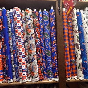 NCAA University of Florida Gators Orange & Blue College Logo 100% Cotton Fabric! 20 Styles