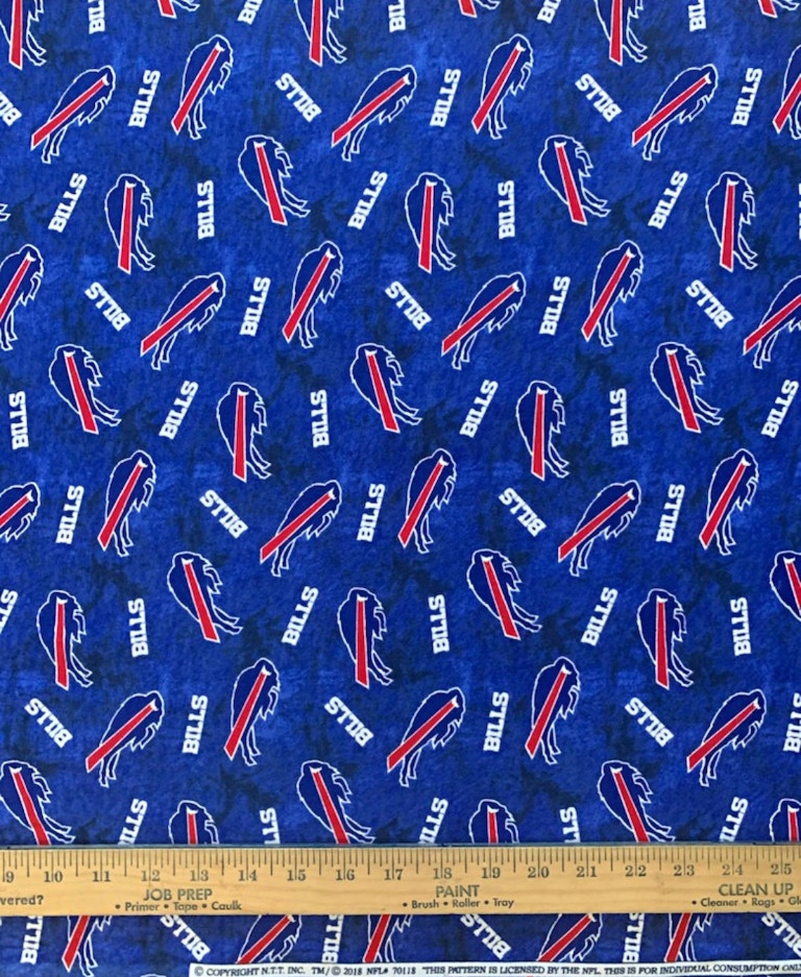 NFL Logo Buffalo Bills Blue and Red 100% Cotton Fabric by - Etsy