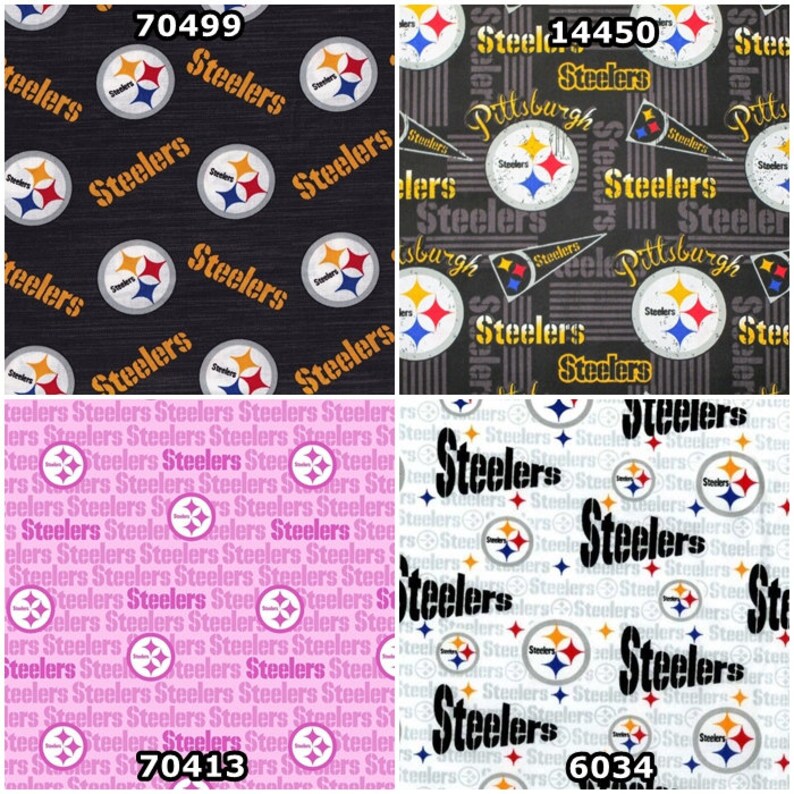 NFL Logo Pittsburgh Steelers Black & Yellow 100% Cotton Fabric - Etsy