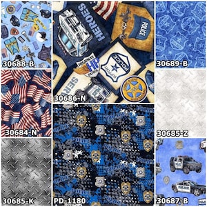 Police, Swat, Cops, Corrections Officer, Highway Patrol, State Trooper, Back the Blue Cotton Fabric! 8 Styles