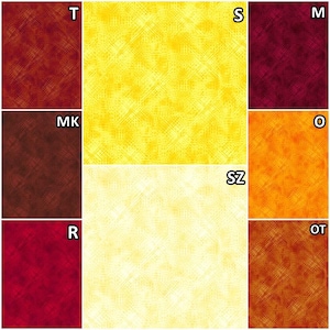 Vertex Shades of Yellow, Orange, Red #29513 100% Cotton Fabric by Quilting Treasures