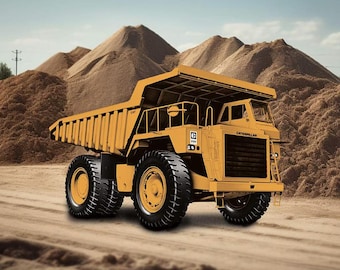 Camión volquete CAT Caterpillar PD16727, tela 100 % algodón, paneles de 36" para acolchar, de Riley Blake.