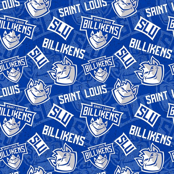 NCAA Saint Louis University Billikens 1178 Blue College Logo 100% Cotton Fabric!