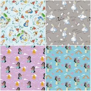 Disney Heart of a Princess Collection 100% Cotton Fabric by Camelot! Mulan, Jasmine, Alice in Wonderland