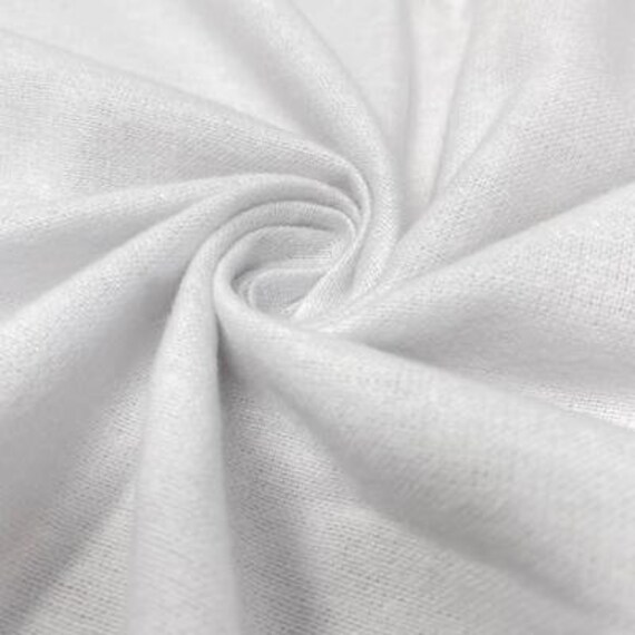 FLANNEL 100 Cotton Fabric Double Napped in SOLID WHITE Etsy