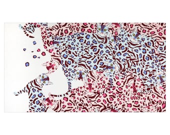 Kenya Abstract Leopard Kitty Cats Meow Animal Pets Cat 100% Cotton Fabric!