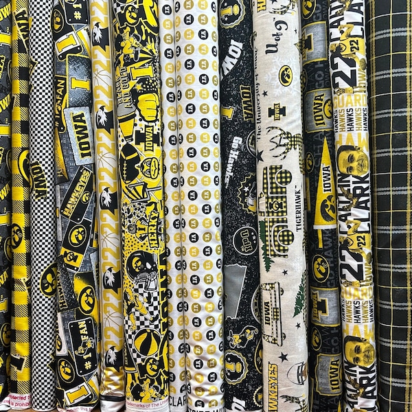 NCAA University of Iowa Hawkeyes Courtside with Caitlin Clark 100% Cotton Fabrics by Paintbrush Studio! 7 Styles