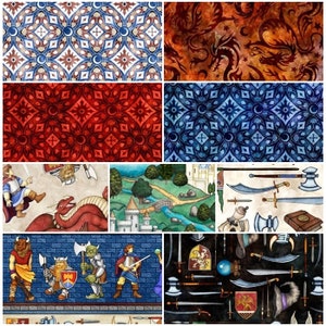 Dragon Quest 100% Cotton Fabrics by QT! Dungeons, Dragons, Wizards, Castles, Serpents! 9 Styles