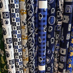 NCAA Penn State Nittany Lions College Logo Navy & White 100% Cotton Fabric by Sykel! 7 Styles image 3