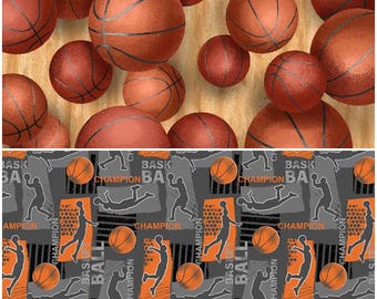 ¡Telas 100 % algodón para acolchado de Basketball Champion! Dos estilos