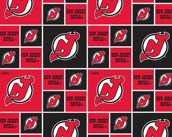 NHL Logo New Jersey Devils Red & Black Ice Hockey Team 100% 