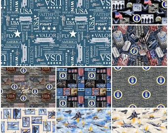Telas 100 % algodón de la Fuerza Aérea de los Estados Unidos. ¡10 estilos!