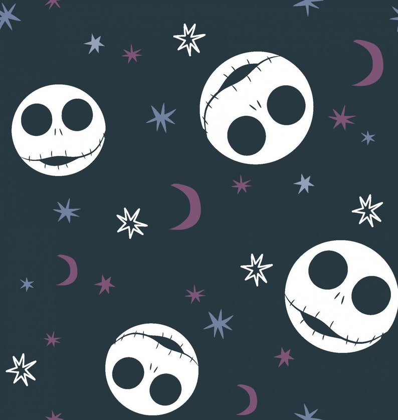 Disney's Nightmare Before Christmas Jack Skellington, Halloweentown, Pumpkin King, Sally, Zero 100% Cotton Fabrics by Springs Creative 75355 HEADS + MOONS