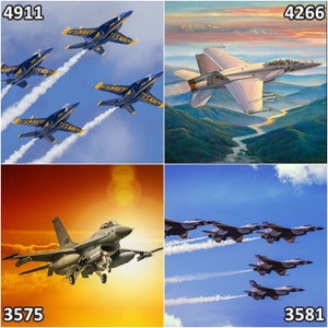 Sunset Military Plane, Fighter Jet, Blue Angels  36&quot; 100% Cotton Fabric Panels by David Textiles! 4 Styles!