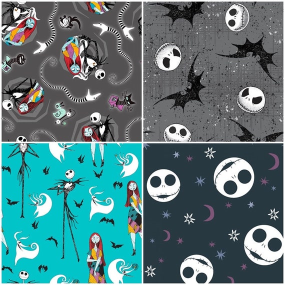 Nightmare Before Christmas Jack with Bats Cotton Fabric 1 Yard