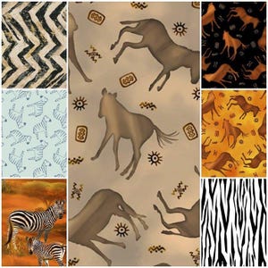Zebra Sunset, Safari, Silhouettes, animal print, 100% Cotton Fabric by Quilting Treasures! 7 Styles!
