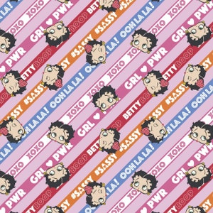 Betty Boop Ooh La La Sassy 100% Cotton Fabric by Camelot! 2 Styles