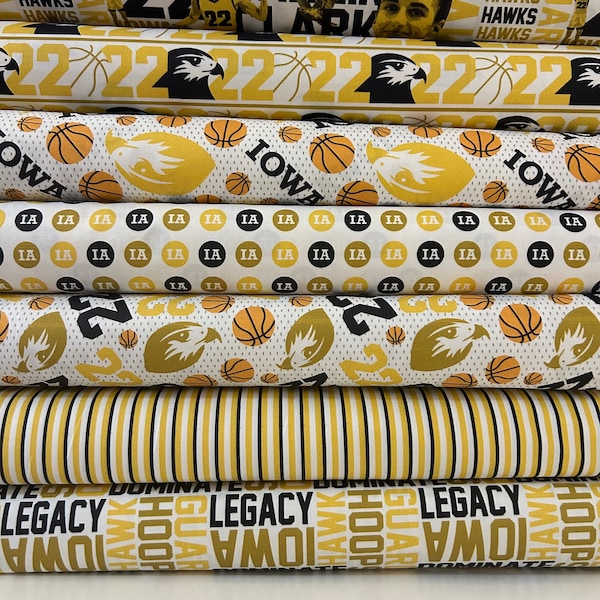 NCAA University of Iowa Hawkeyes Courtside with Caitlin Clark 100% Cotton Fabrics by Paintbrush Studio! 7 Styles