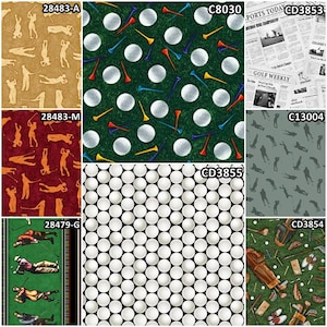 Chip Shot Up to Par Golf Golfing Golfer PGA 100% Cotton Fabrics for Quilting by QT Fabrics! 8 Styles
