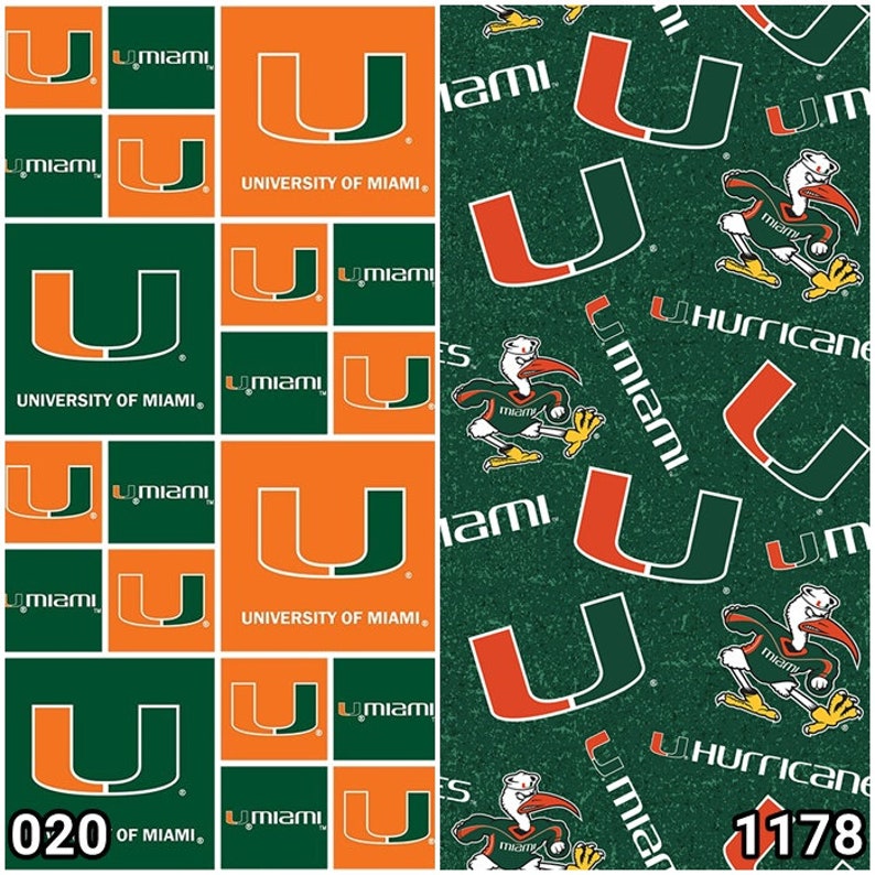 NCAA University of Miami Hurricanes Green & Orange College Etsy