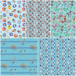 Competición de natación de verano, natación lateral en piscina, deportes acuáticos, natación, natación sincronizada. ¡Tela 100 % algodón! 5 estilos.